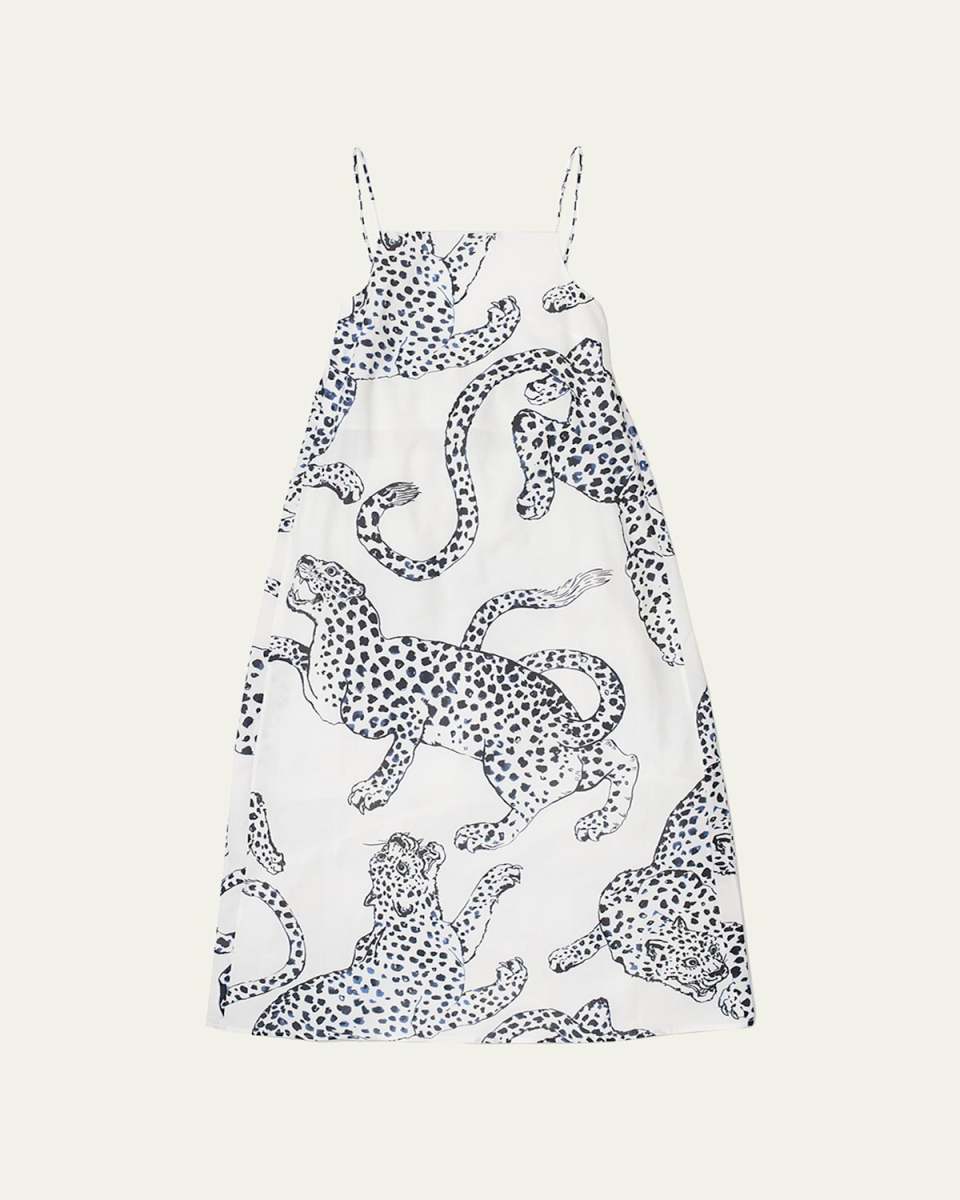 Jaguar-Print Square-Neck Night
